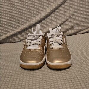 Puma Kids Gold and White Sneakers